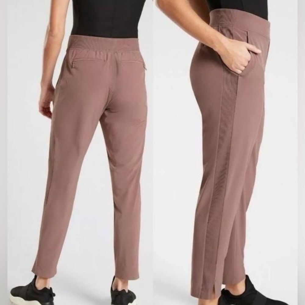 Athleta Brooklyn Textured Ankle Pants Women's Size 4 Color: Pink